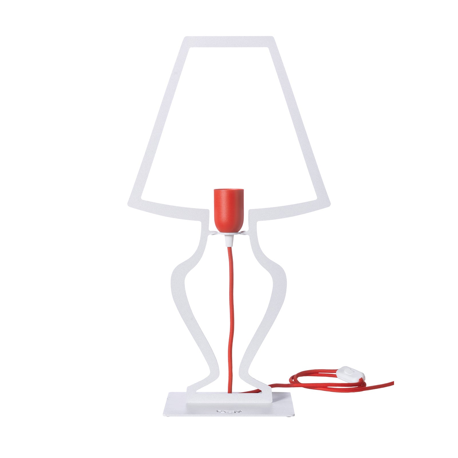 arti-mestieri-lampada-da-tavolo-silhouette-grande-30x54-cm-bianca-e-rossa image 3