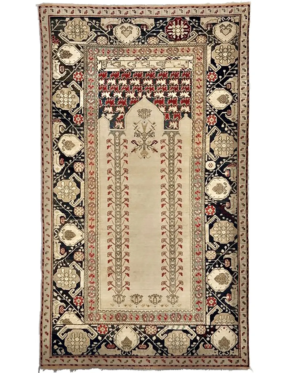 illulian-agra-prayer-rug-tappeto-india-xix-secolo-213x123-cm image 1