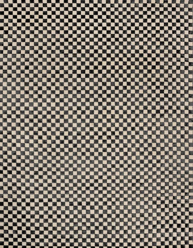 illulian-checkers-tappeto-307x242-cm-lana-e-seta-gold-100 image 1