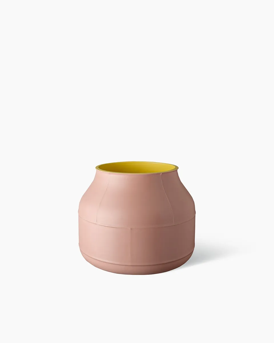 bitossi-ceramiche-vaso-seams-canister-hubert-giallo-e-rosa image 1