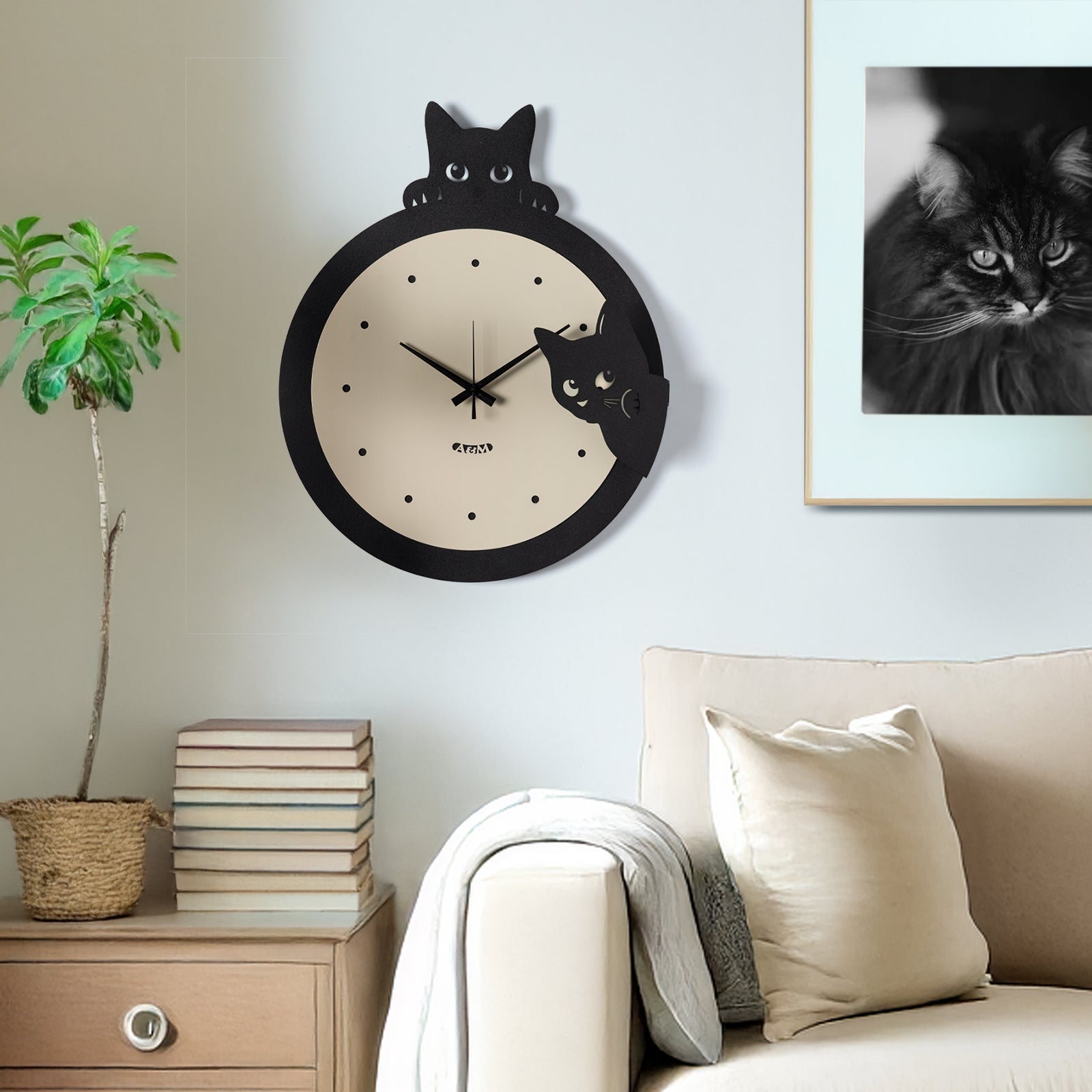 arti-mestieri-silvestro-orologio-da-parete-gatto-design image 2