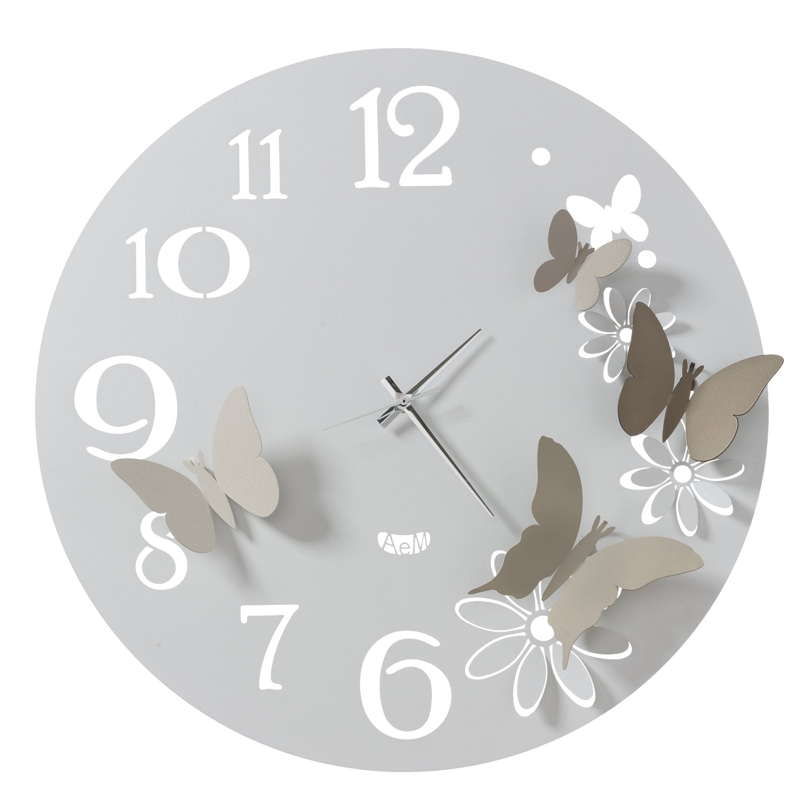 arti-mestieri-butterfly-flowers-orologio-da-parete-grande-60-cm image 2