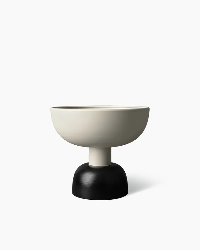 bitossi-ceramiche-alzata-coppa-bianco-nero-ettore-sottsass-1958-2 image 1
