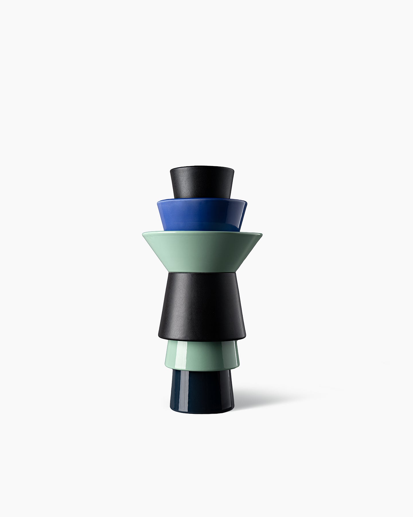 bitossi-ceramiche-vaso-untitled-marco-zanini-6-elementi-nero-verde-celeste-limit image 3