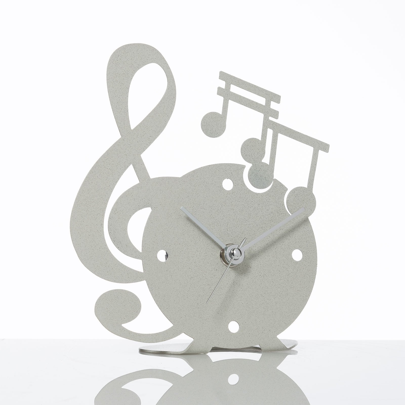 arti-mestieri-musica-orologio-da-tavolo-chiave-di-violino-oro-argento image 1