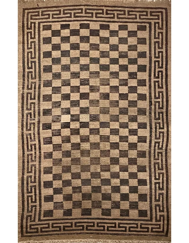 illulian-tibet-damier-b-w-tappeto-nomad-179x64-cm image 1