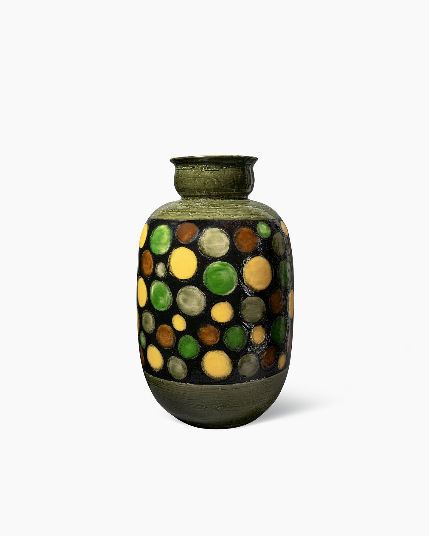 bitossi-ceramiche-vaso-aldo-londi-1963-cerchi-colorati-199-pezzi image 1