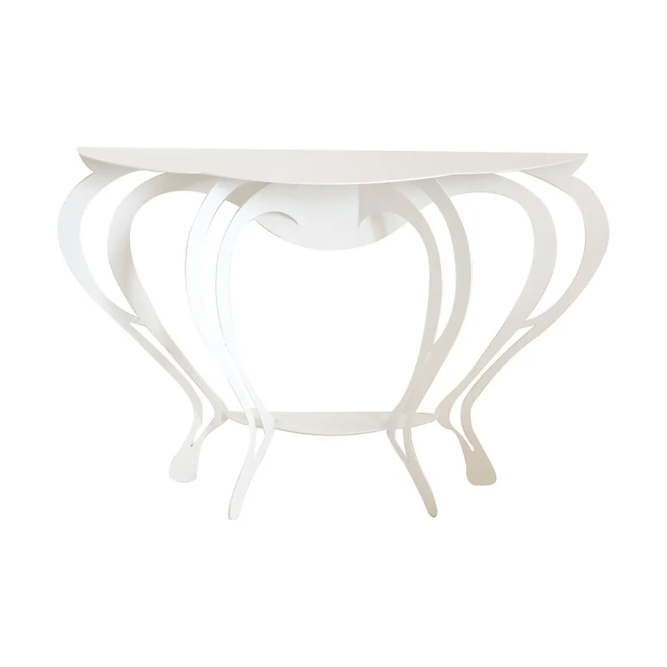 arti-mestieri-ballerina-consolle-di-design-in-ferro-bianca-130x35x80-cm image 1