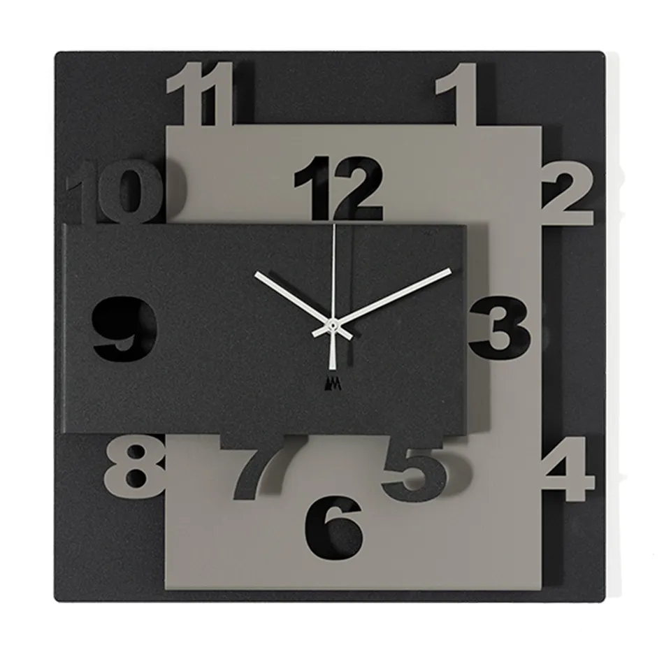 arti-mestieri-ziggurat-orologio-da-parete-moderno-40x40-cm-a-3-livelli image 1