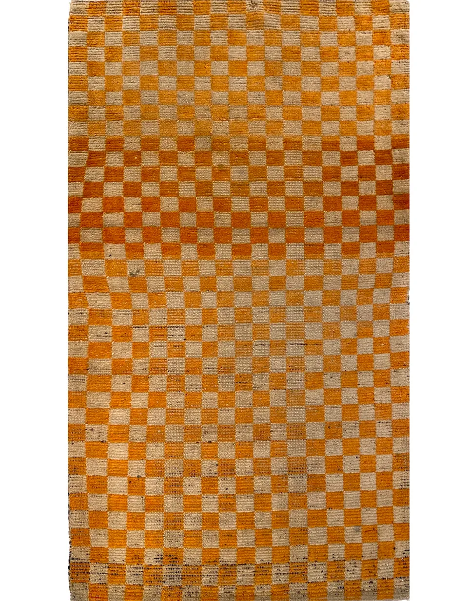 illulian-tibet-damier-orange-tappeto-156x88-cm-fatto-a-mano image 1