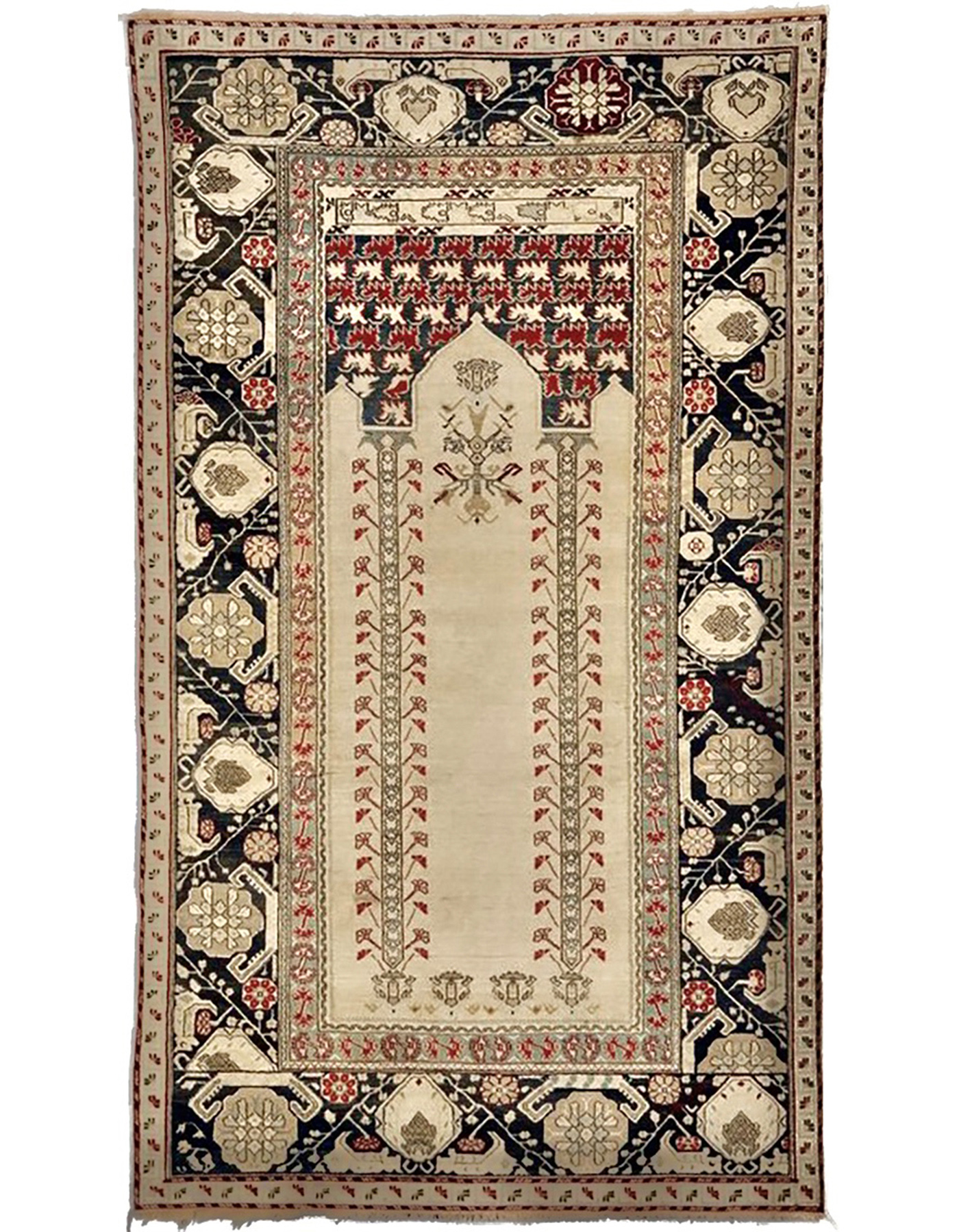 illulian-agra-prayer-rug-tappeto-india-xix-secolo-213x123-cm image 1