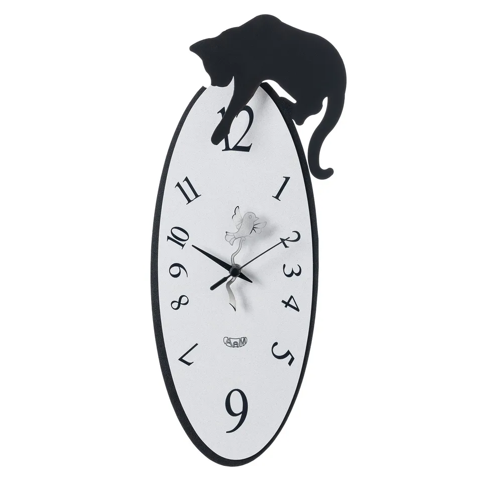 arti-mestieri-tommy-orologio-da-parete-ovale-gatto image 1