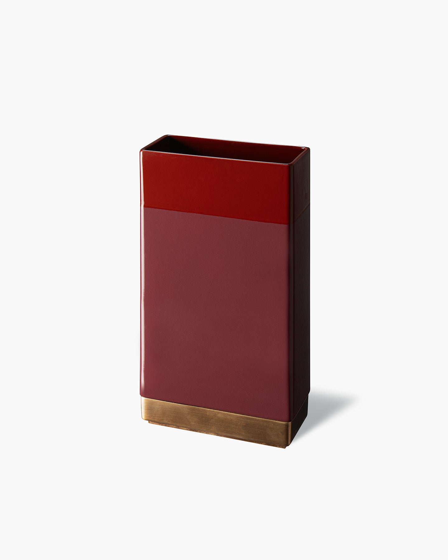 bitossi-ceramiche-vaso-equilibri-dimorestudio-bordeaux-con-ottone image 2