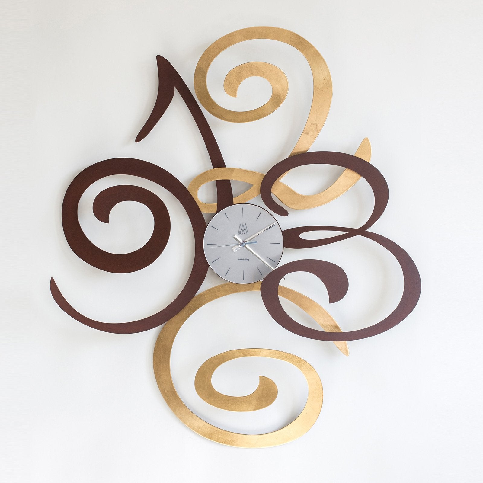 arti-mestieri-filomena-orologio-da-parete-bronzo-foglia-oro-80x93-cm image 3