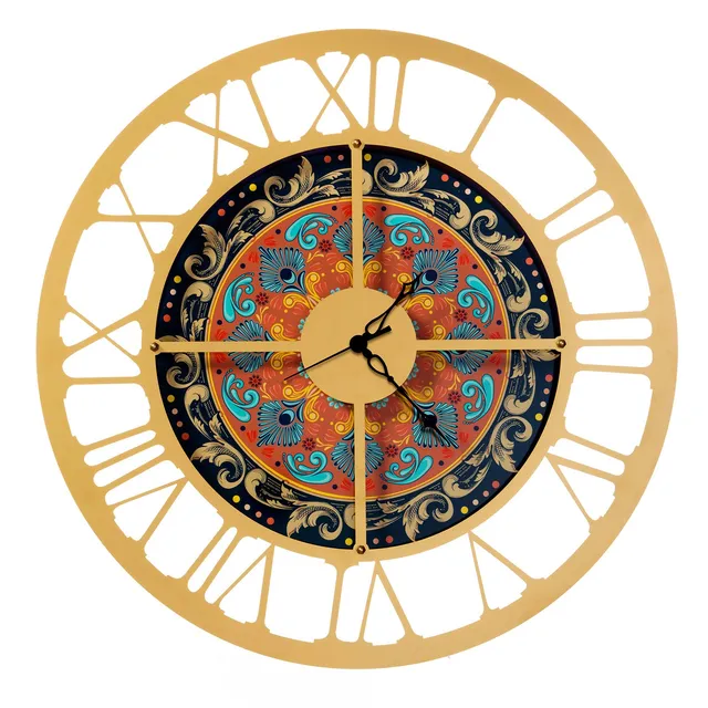 arti-mestieri-maiolica-orologio-da-parete-in-ferro-riciclabile-stile-ceramica image 1
