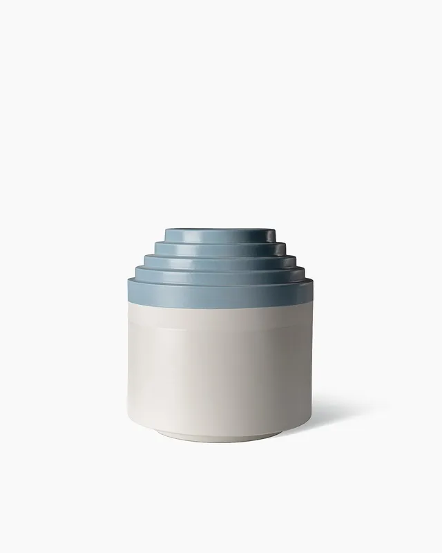 bitossi-ceramiche-vaso-a-gradini-ettore-sottsass-1966-bianco-celeste image 1