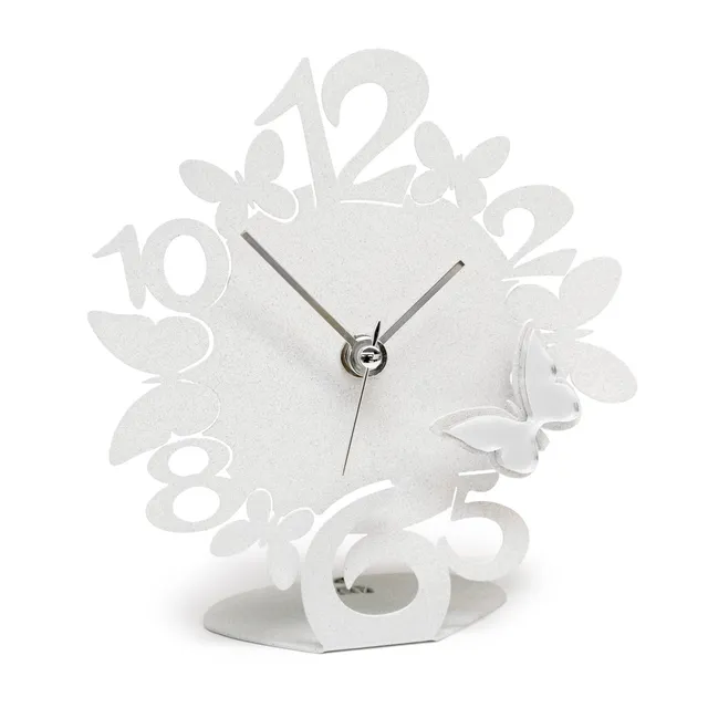 arti-mestieri-bomboniera-orologio-sciame-di-farfalle-decorato-14x15-cm image 1