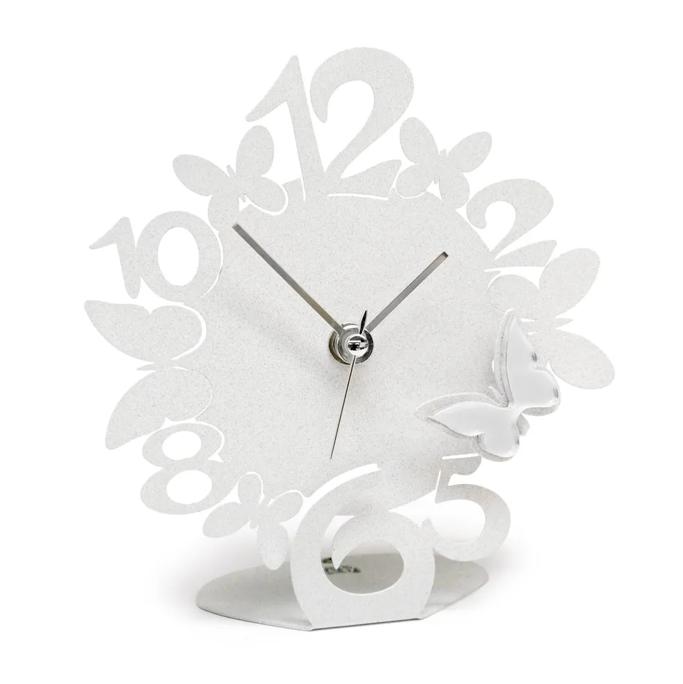 arti-mestieri-bomboniera-orologio-sciame-di-farfalle-decorato-14x15-cm image 1
