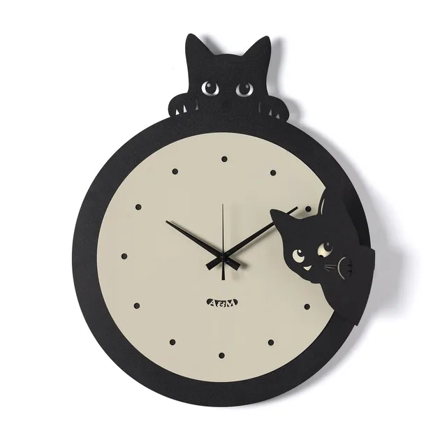 arti-mestieri-silvestro-orologio-da-parete-gatto-design image 1