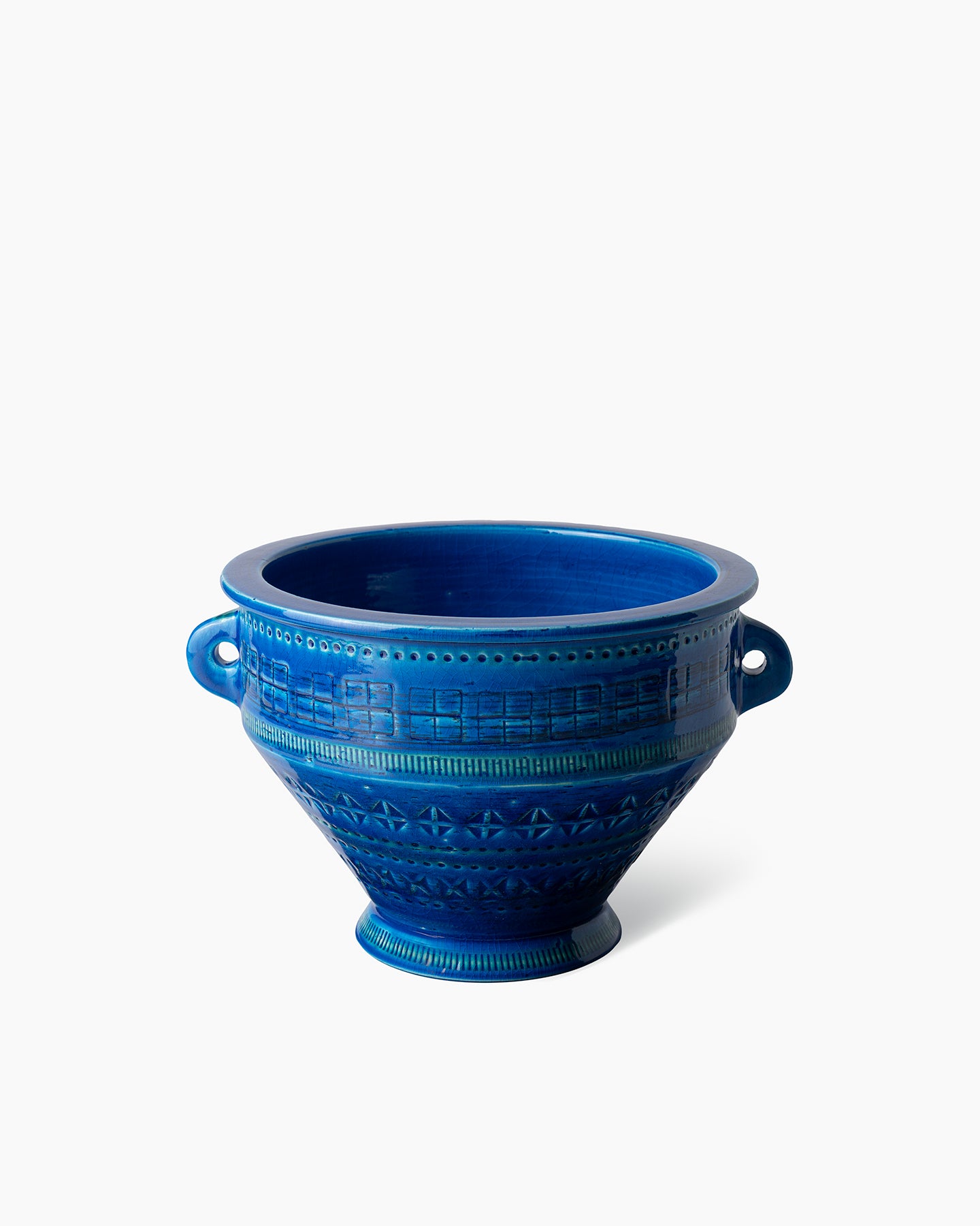 bitossi-ceramiche-vaso-con-manici-aldo-londi-rimini-blu-terra-refrattaria image 2
