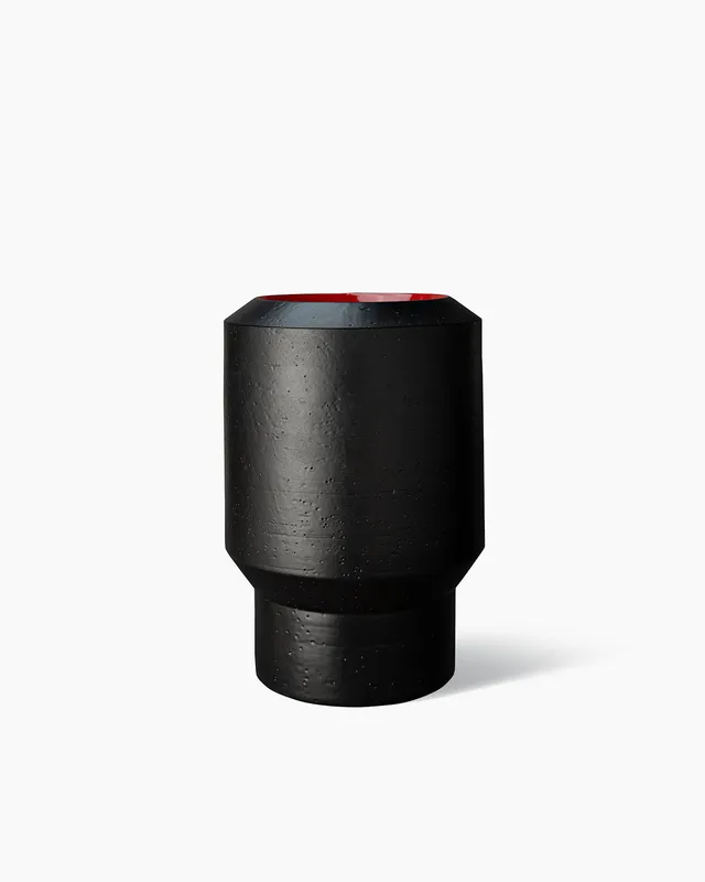 bitossi-ceramiche-vaso-tribe-by-arik-levy-cilindrico-nero-e-rosso-99-pezzi image 1