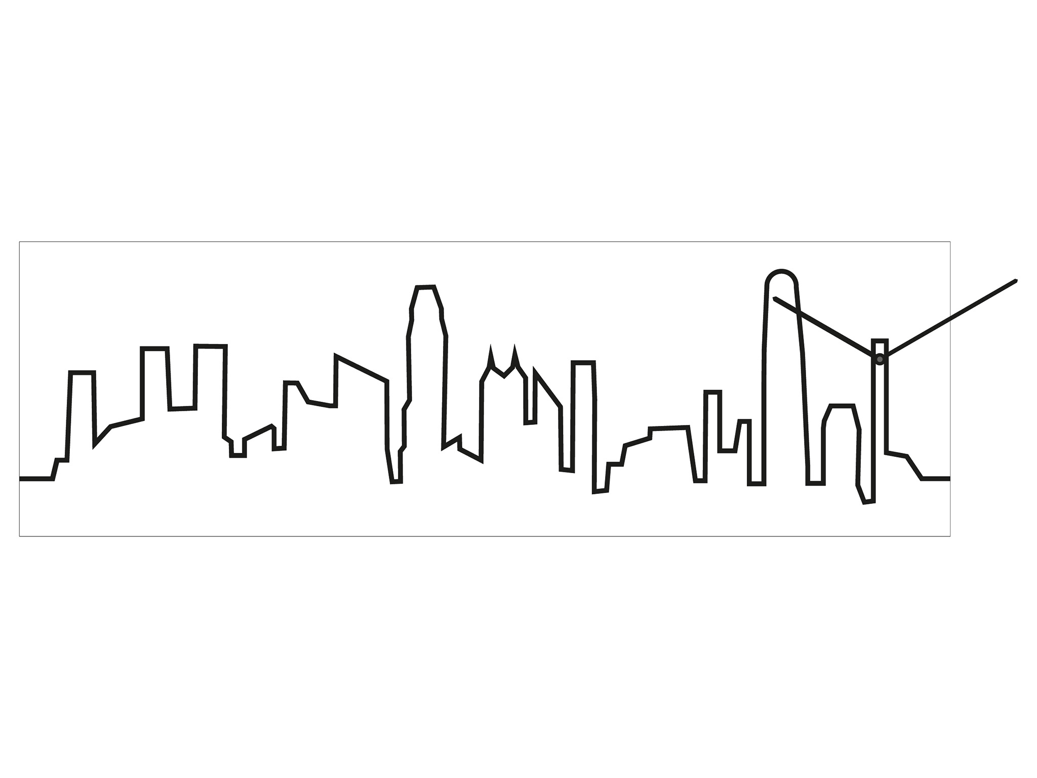 progetti-skyline-orologio-da-parete-profilo-citt-bianco-e-nero image 8