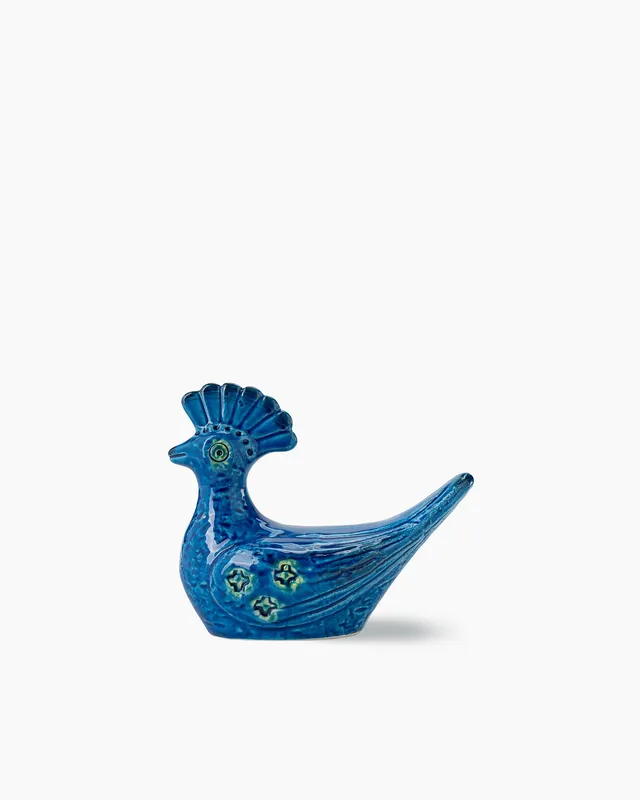 bitossi-ceramiche-figura-pavoncella-rimini-blu-aldo-londi image 1
