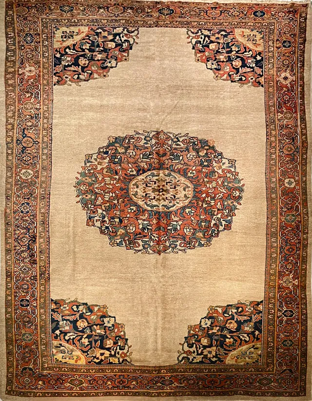 illulian-mahal-palace-tappeto-in-lana-385-x-315-cm-persia-fine-xix-secolo image 1