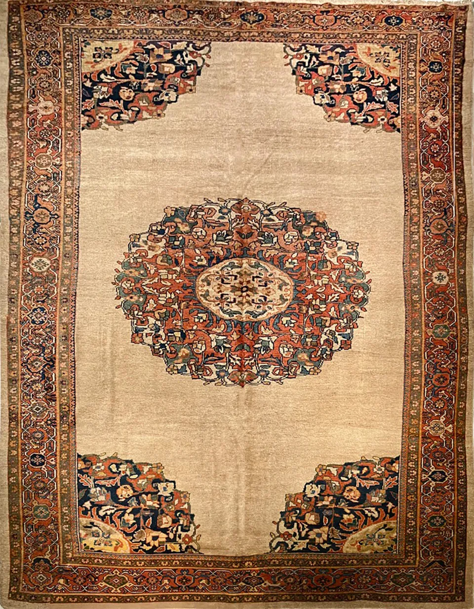 illulian-mahal-palace-tappeto-in-lana-385-x-315-cm-persia-fine-xix-secolo image 1