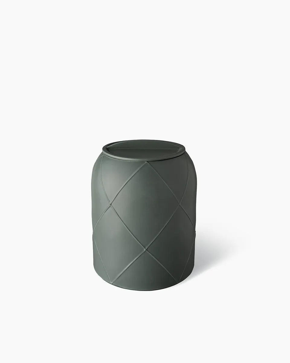 bitossi-ceramiche-vaso-con-coperchio-benjamin-hubert-verde-matt image 1