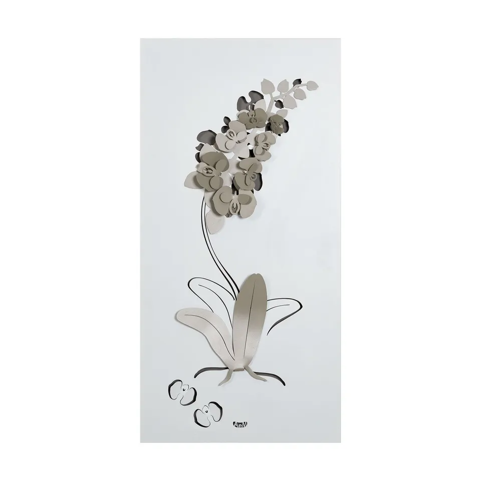 arti-mestieri-orchidea-pannello-decorativo-in-ferro-100x50x8-cm image 1
