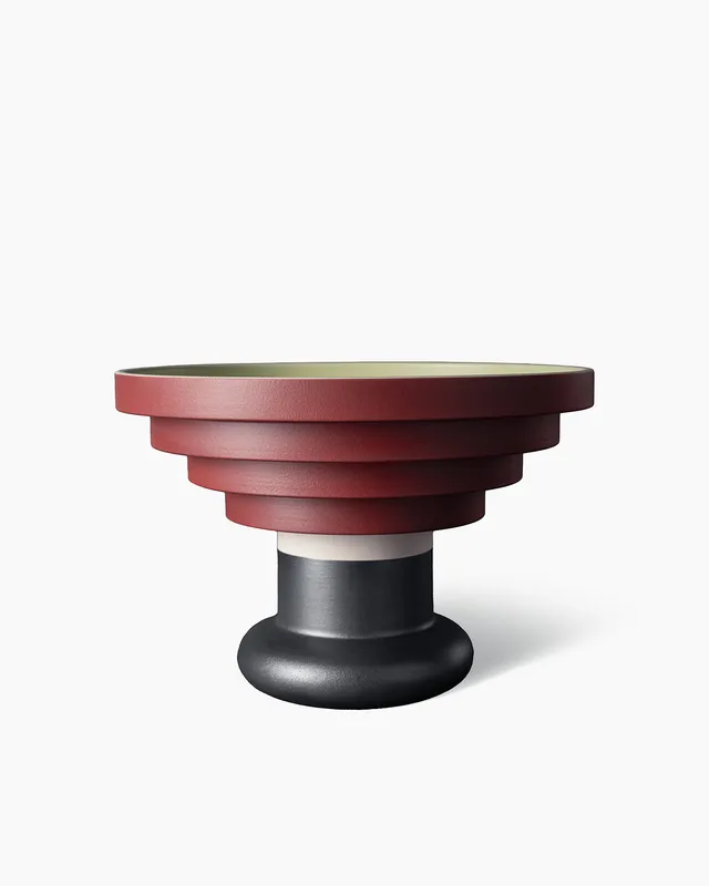 bitossi-ceramiche-alzata-gradini-sottsass-verde-rame-1962 image 1