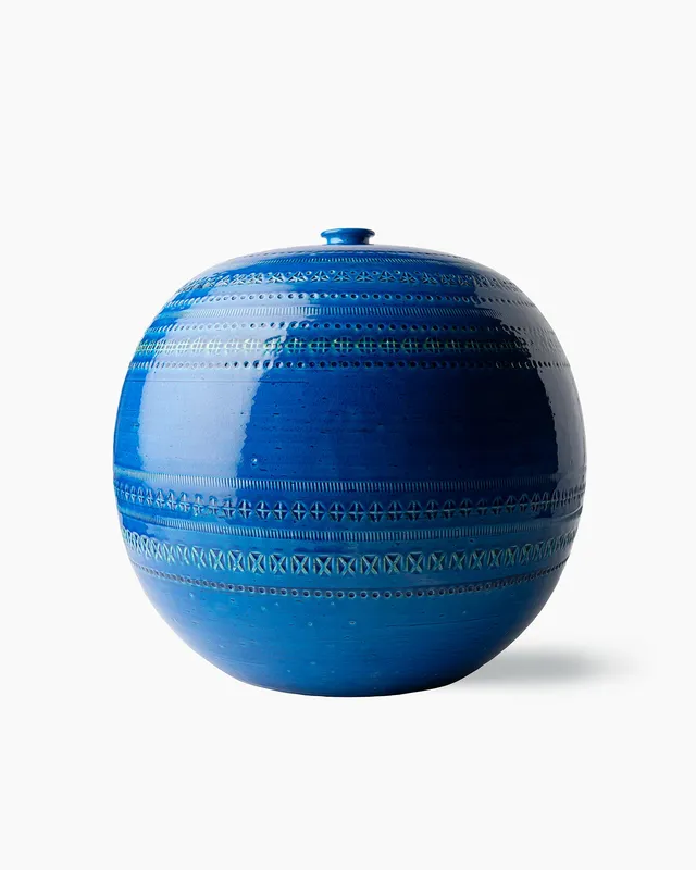 bitossi-ceramiche-vaso-sferico-rimini-blu-serie-aldo-londi image 1