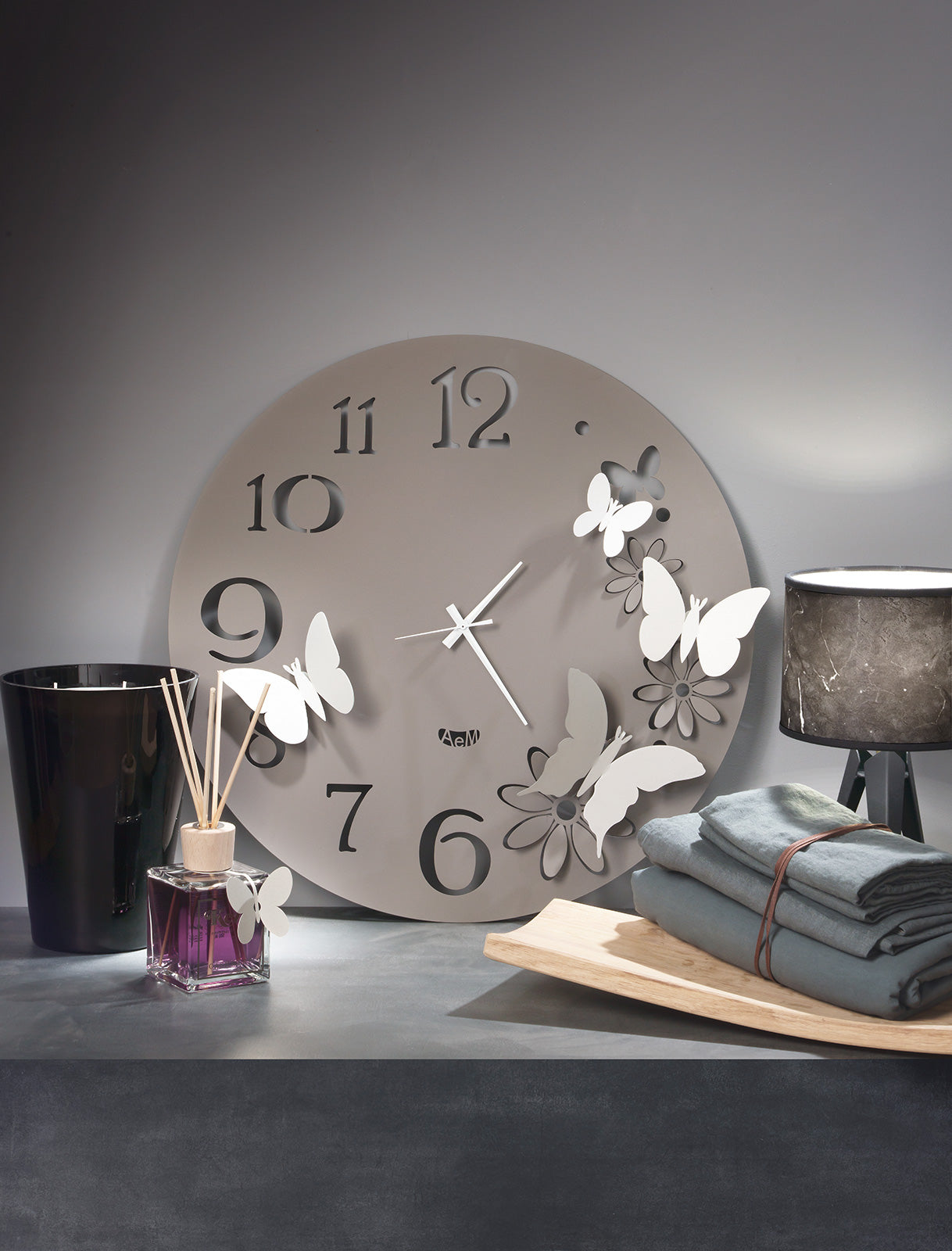 arti-mestieri-butterfly-flowers-piccolo-orologio-da-parete image 2