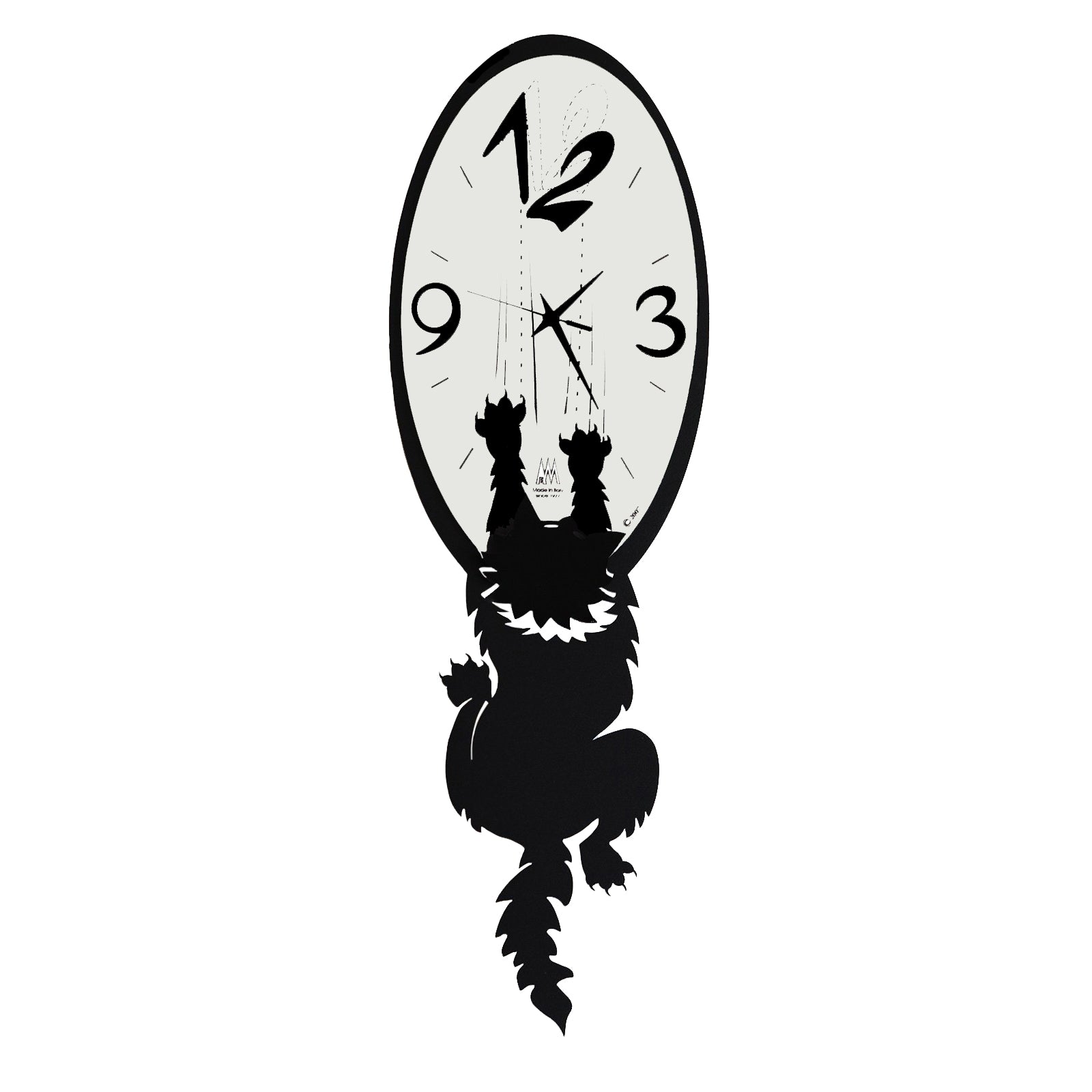 arti-mestieri-crazy-tommy-orologio-gatto-da-parete image 1