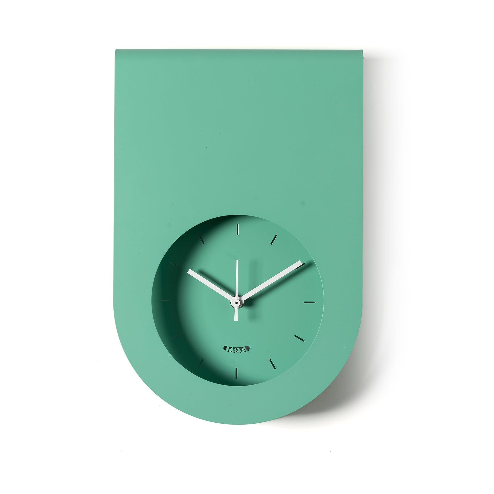 arti-mestieri-lembo-orologio-da-parete-minimal-verde-acqua-in-ferro image 1