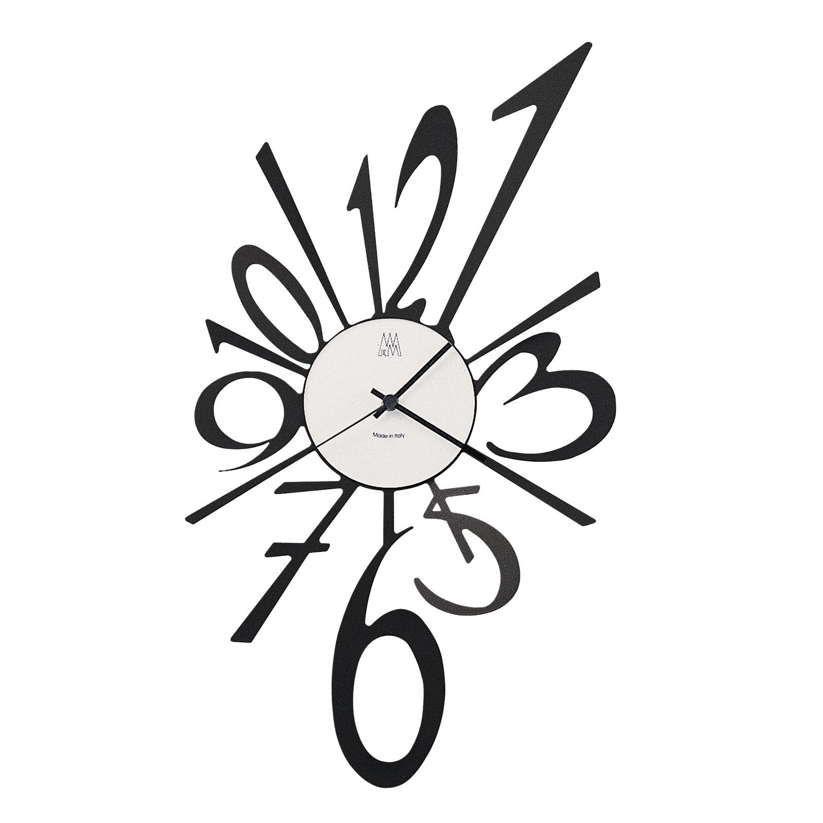 arti-mestieri-big-bang-piccolo-orologio-da-parete-in-ferro-nero-31x55-cm image 1