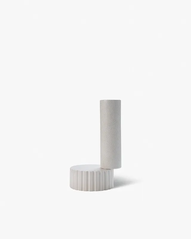 bitossi-ceramiche-vaso-2-elementi-onda-quincoces-drago-in-terra-bianca image 1