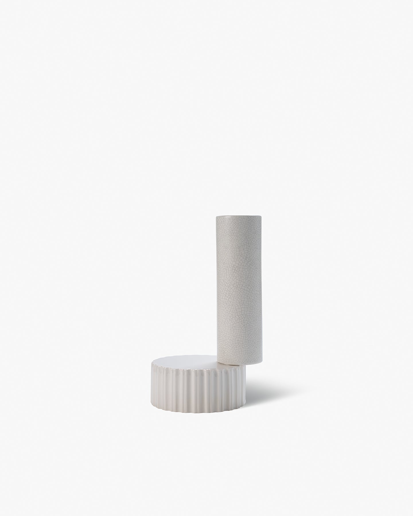 bitossi-ceramiche-vaso-2-elementi-onda-quincoces-drago-in-terra-bianca image 1
