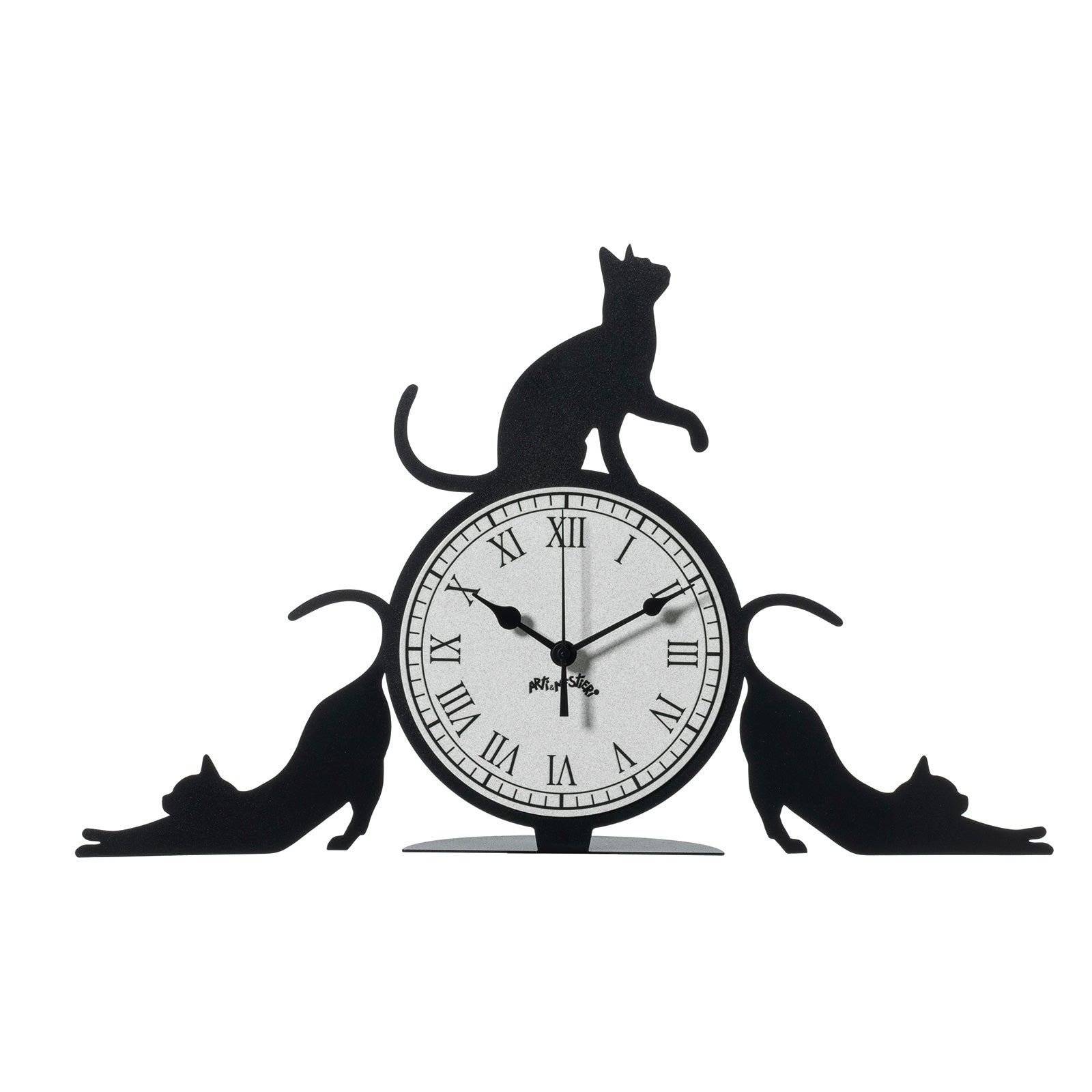 arti-mestieri-cattitude-orologio-da-tavolo-gatti-nero image 1