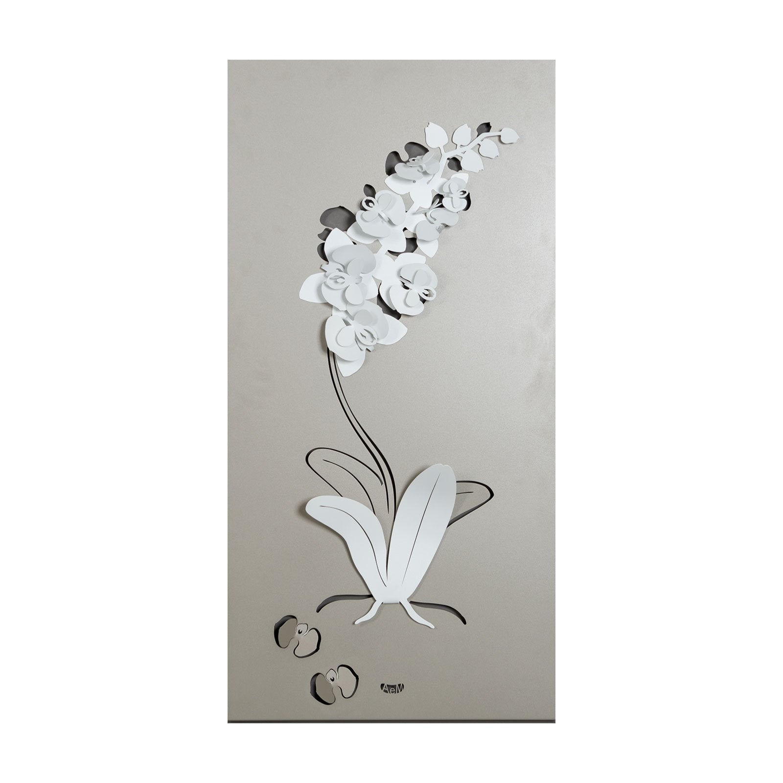 arti-mestieri-orchidea-pannello-decorativo-in-ferro-100x50x8-cm image 2