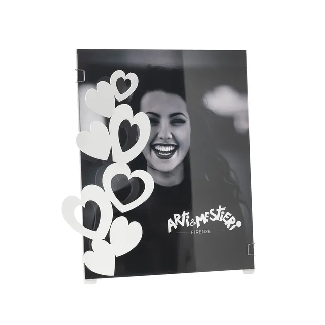 arti-mestieri-hearts-small-cornice-portafoto-design-16x20-cm-bianco-rosso image 1