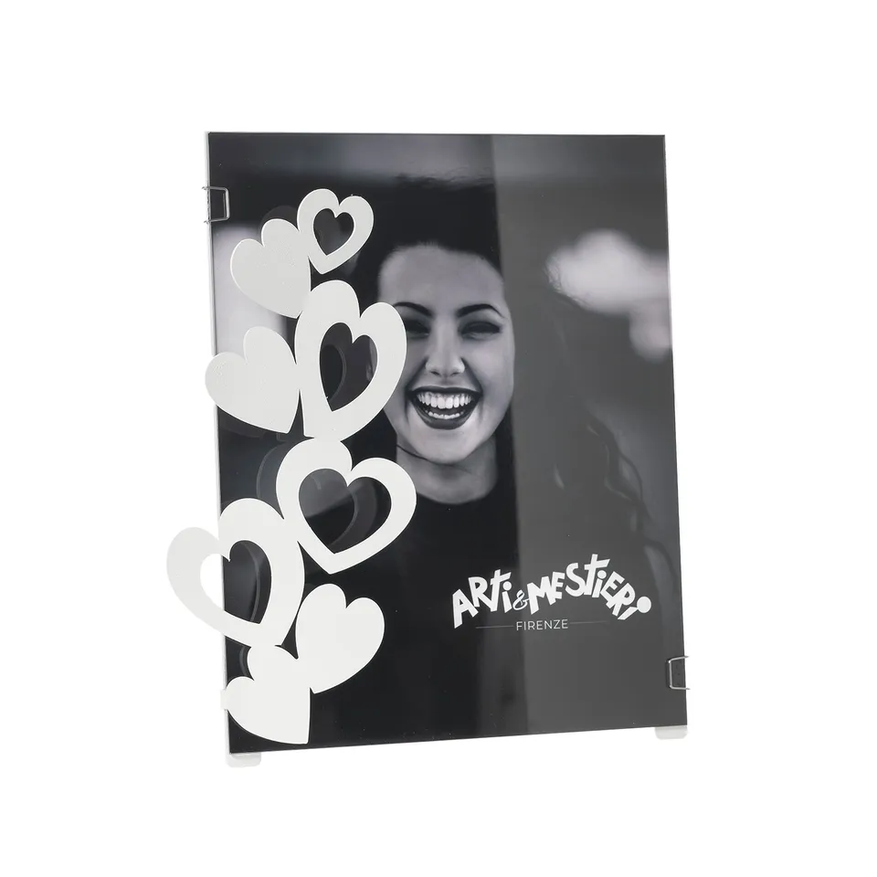 arti-mestieri-hearts-small-cornice-portafoto-design-16x20-cm-bianco-rosso image 1