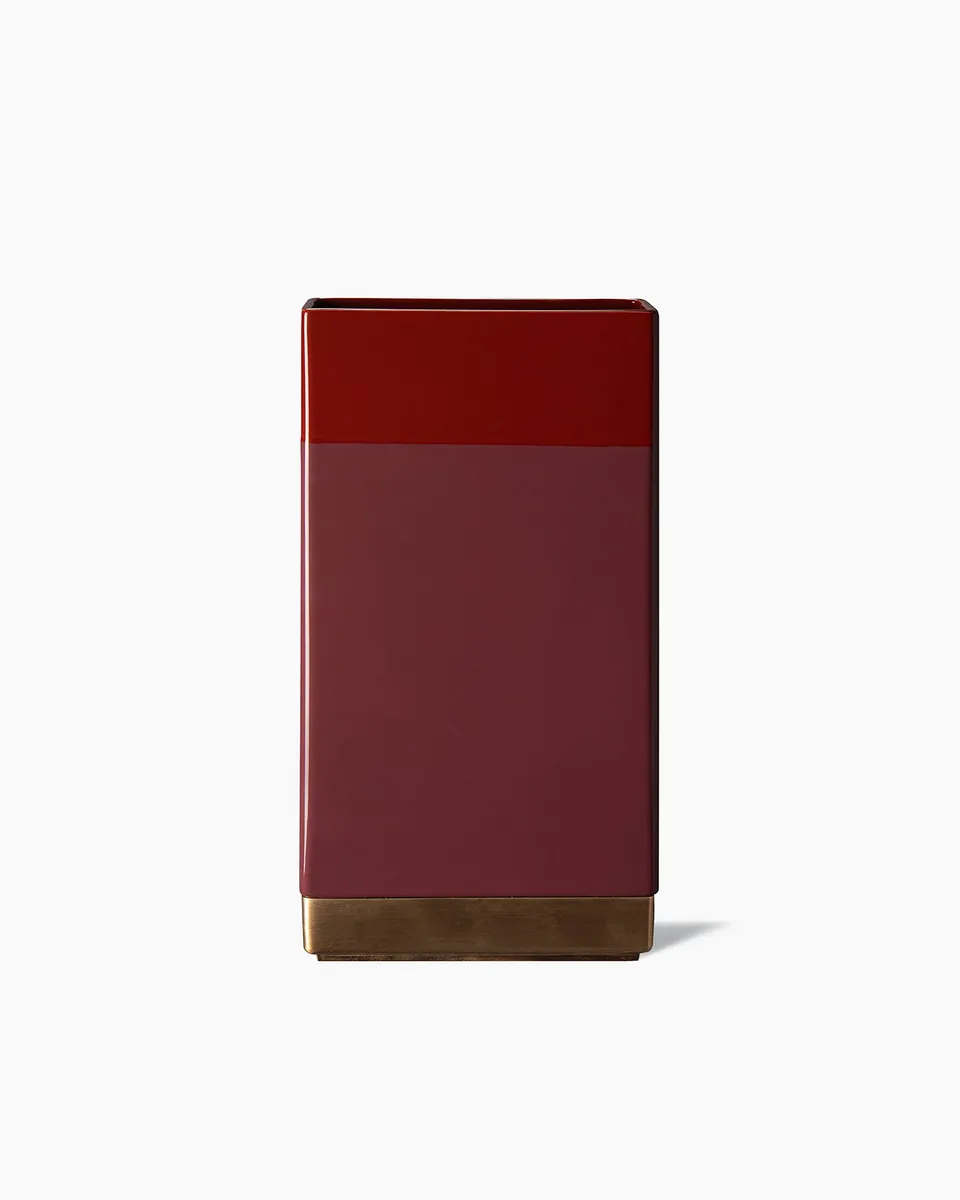 bitossi-ceramiche-vaso-equilibri-dimorestudio-bordeaux-con-ottone image 1