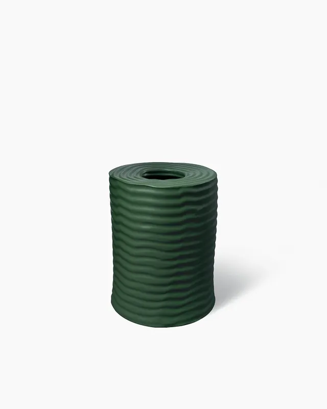 bitossi-ceramiche-vaso-wiggle-max-lamb-in-terra-bianca-smalto-verde-matt image 1