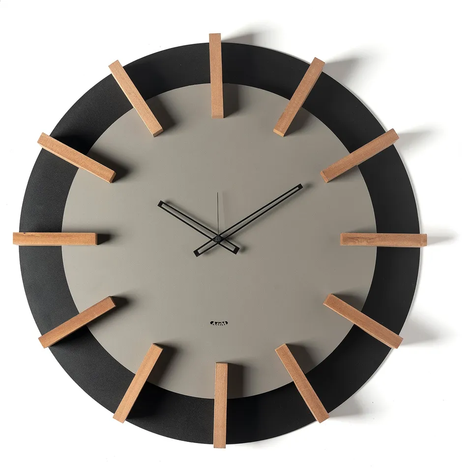 arti-mestieri-timon-orologio-da-parete-in-ferro-e-legno image 1