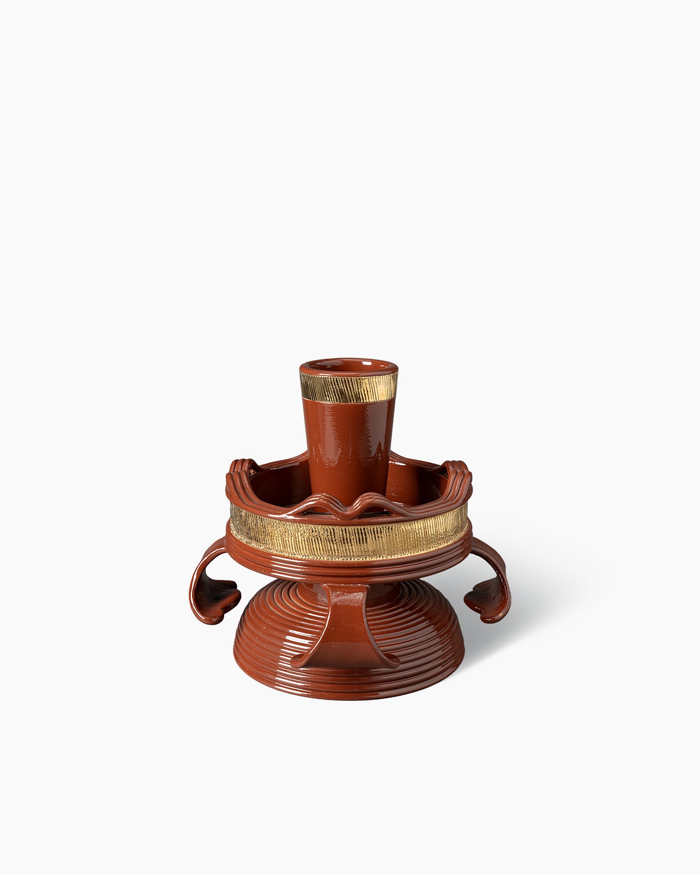 bitossi-ceramiche-centrotavola-portafrutta-e-vaso-con-manici-fioriti-e-banda-dor image 3