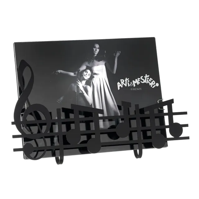 arti-mestieri-cornice-musica-small-portafoto-in-ferro-nero image 1