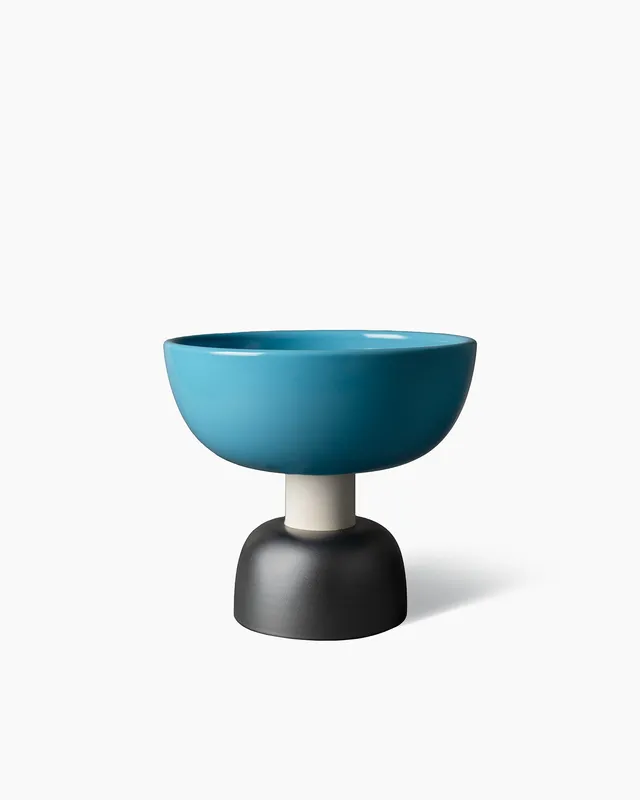 bitossi-ceramiche-alzata-coppa-ettore-sottsass-1959-turchese-rame image 1