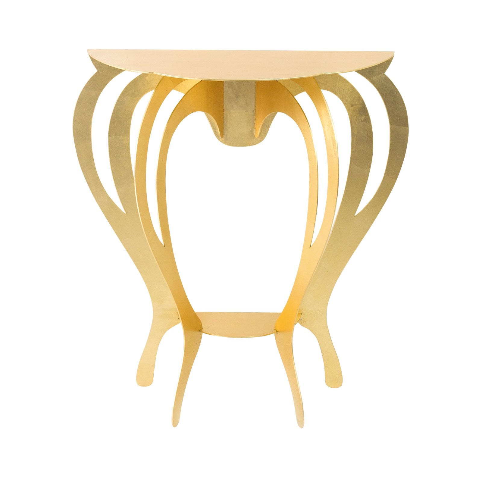 arti-mestieri-ballerina-consolle-piccola-in-foglia-oro-argento-beige image 3